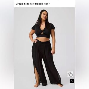 EUC Torrid Size 4- Black Crepe Side Slit Beach Pant